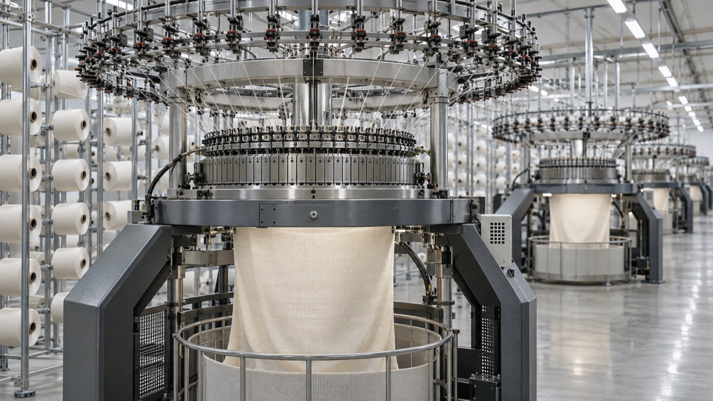 Illustrative circular knitting production